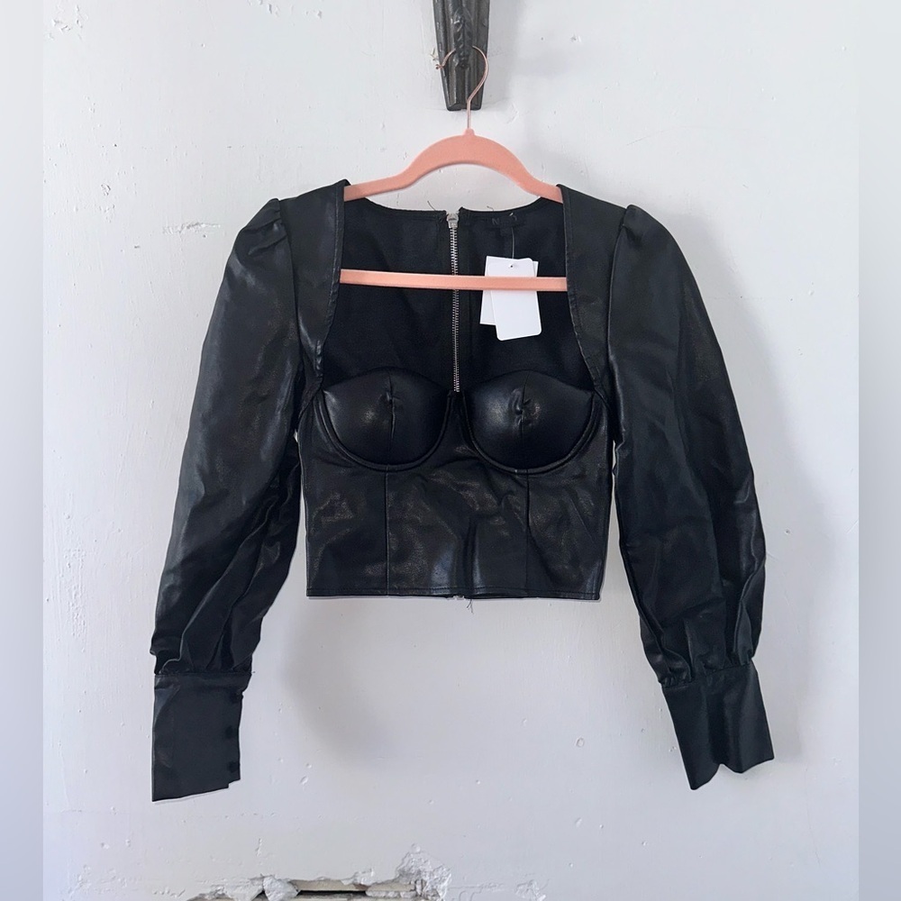NBD Revolve Leather Top Size XS